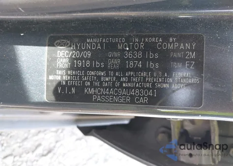 2010 Hyundai Accent Gls из США, поврежденный, VIN KMHCN4AC9AU483041